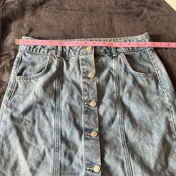 High Waisted Button Down Denim Skirt - Picture 4 of 5